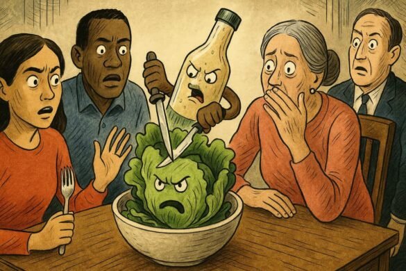 Back Stabbing Salad Betrayal of Lettuce and Dressing