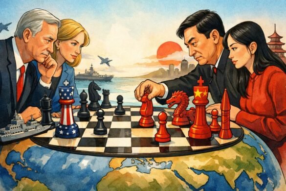 Global Chessboard US vs. China Power Clash